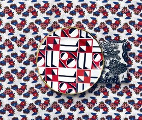 La DoubleJ &#39;Geometrico&#39; dessert plates, set of two MULTICOLOUR LADJ17GEO938MUL