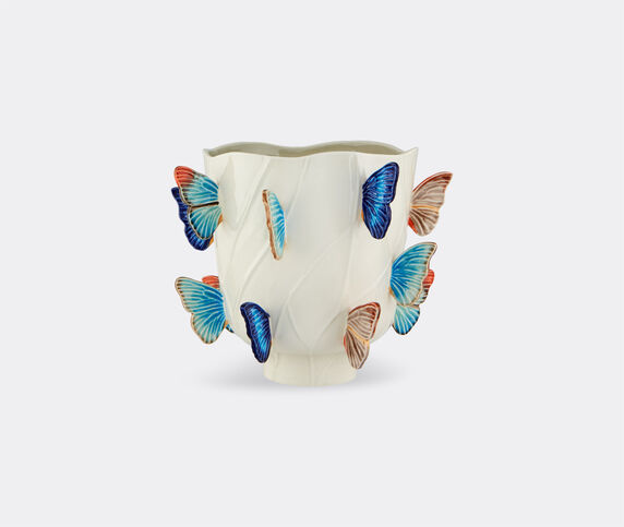 Bordallo Pinheiro 'Cloudy Butterflies' vase, large, light blue multicolour BOPI22CLO745MUL