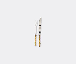 Les-Ottomans 'Bamboo' meat carving set, set of two, silver MULTICOLOUR OTTO26BAM453MUL