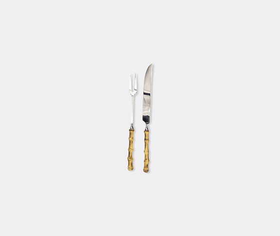 Les-Ottomans 'Bamboo' meat carving set, set of two, silver undefined ${masterID} 2
