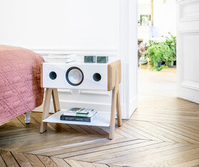 La Boite concept &#39;Cube&#39; speaker, white and oak MULTICOLOUR BOIT25CUB152MUL