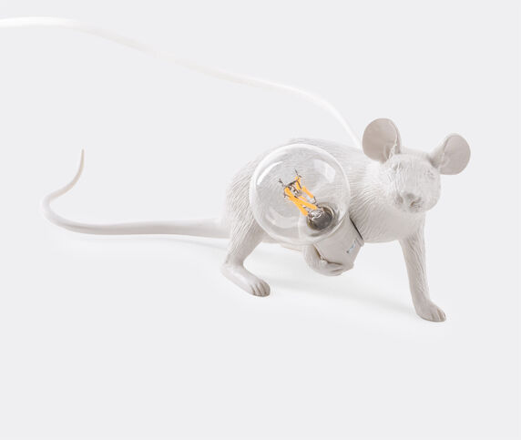 Seletti 'Mouse' lamp lie down, US plug, E12 bulb  SELE21MOU863WHI