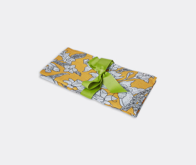 La DoubleJ 'Lilium Zafferano' large napkin, set of two YELLOW LADJ22LAR386MUL