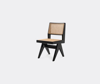 Cassina 'Capitol Complex' chair with Vienna straw seat BLACK CASS21CAP817BEI