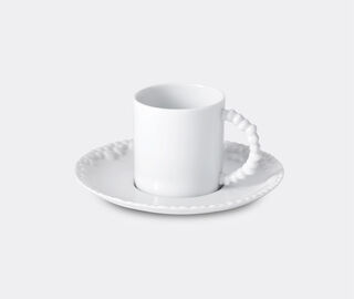 L'Objet 'Mojave' espresso cup &amp; saucer WHITE LOBJ21EXP158WHI