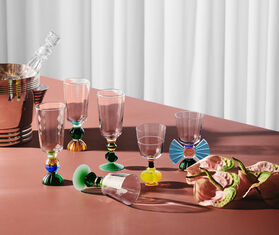 Reflections Copenhagen &#39;Ascot&#39; tall crystal glass, set of two MULTICOLOUR REFL21ASC073MUL