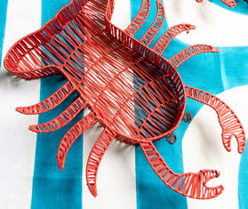 Les-Ottomans 'Lobster' basket, red RED OTTO26RAF822RED