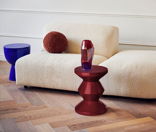 POLSPOTTEN 'Zig Zag' stool, burgundy BURGUNDY POLS22ZIG655BUR