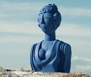 Seletti 'Magna Graecia, Poppea' terracotta bust, cobalt blue BLUE SELE25TER065BLU