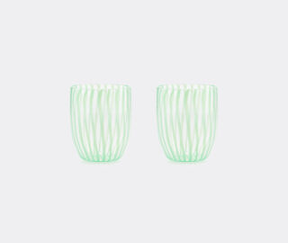 Aquazzura Casa 'Capri Stripe' tumbler, set of two, light green MULTICOLOUR AQUA23CAP387GRN