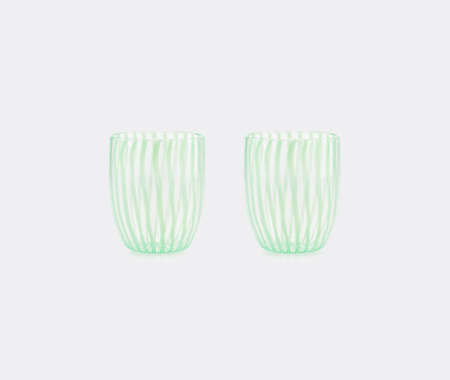 Aquazzura Casa 'Capri Stripe' tumbler, set of two, light green MULTICOLOUR AQUA23CAP387GRN
