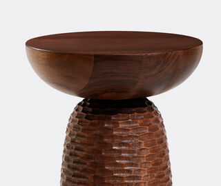 Zanat 'Nera' stool, carved base, walnut WALNUT ZANA20NER657BRW