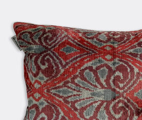 Les-Ottomans Silk velvet cushion, grey and red MULTICOLOUR OTTO22VEL977MUL
