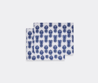La DoubleJ 'Pineapple Blu' tablemat, set of two BLUE LADJ20TAB417BLU
