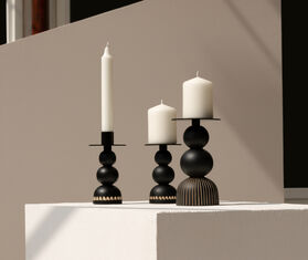Zanat &#39;Aurora&#39; candle holder, small BLACK ZANA20AUR015BLK