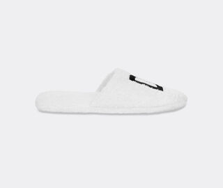 Dolce&amp;Gabbana Casa Embroidered slippers with D&amp;G logo, white WHITE DGCA25EMB987WHI