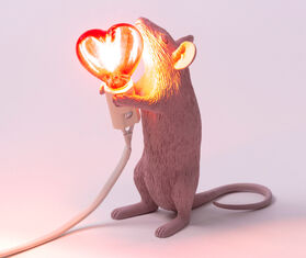 Seletti 'Mouse Valentine's Day' lamp, EU and USB plug PINK SELE21LAM208PIN