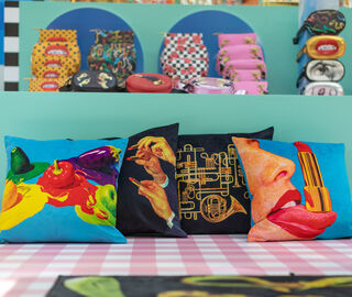 Seletti 'Tongue' cushion BLUE SELE21POL335MUL