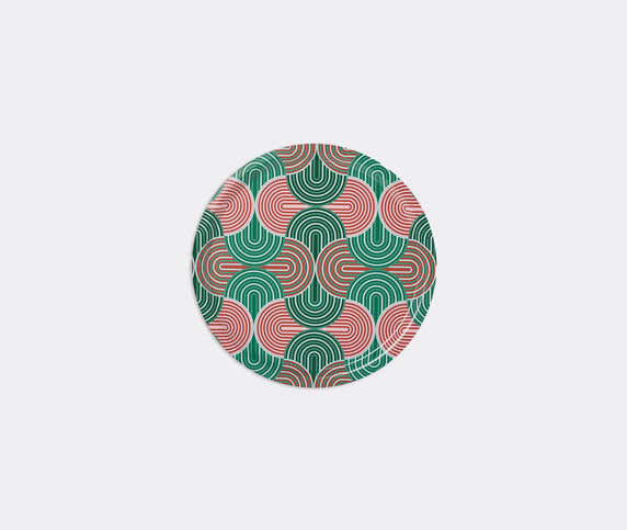 La DoubleJ 'Slinky Verde' round printed tray Multicolor LADJ22ROU719MUL