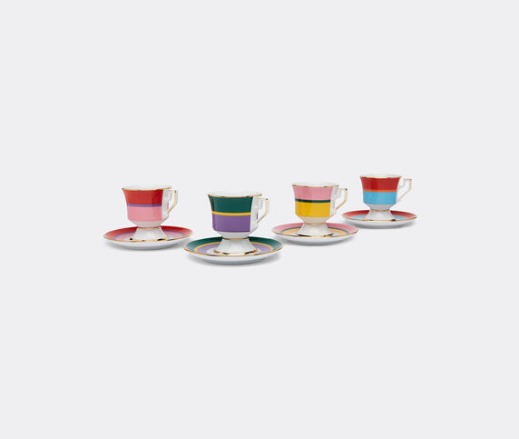 La DoubleJ 'Rainbow' espresso cup and saucer, set of four, multicolor multicolor LADJ23ESP240MUL