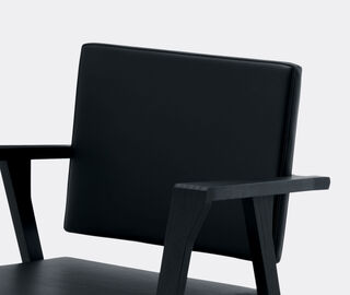 Cassina 'Luisa' small armchair, black leather BLACK CASS21LUI749BLK