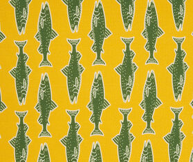 La DoubleJ 'Como Fish' cushion, yellow YELLOW LADJ23CUS804MUL