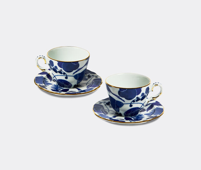 La DoubleJ 'Wildbird' teacup, set of two, blue BLUE LADJ25MAM621MUL