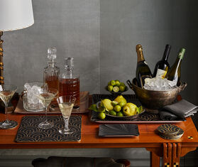 HestiaLiving &#39;Deco&#39; round coaster, set of four, noir MULTICOLOUR HELI25DEC504BLK