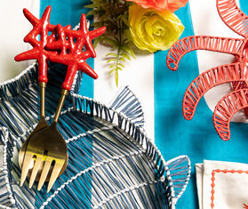 Les-Ottomans 'Fish' basket, blue BLUE OTTO26RAF792BLU