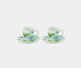 Aquazzura Casa 'Secret Garden' coffee cup and saucer, set of two GREEN AQUA23SEC438GRN