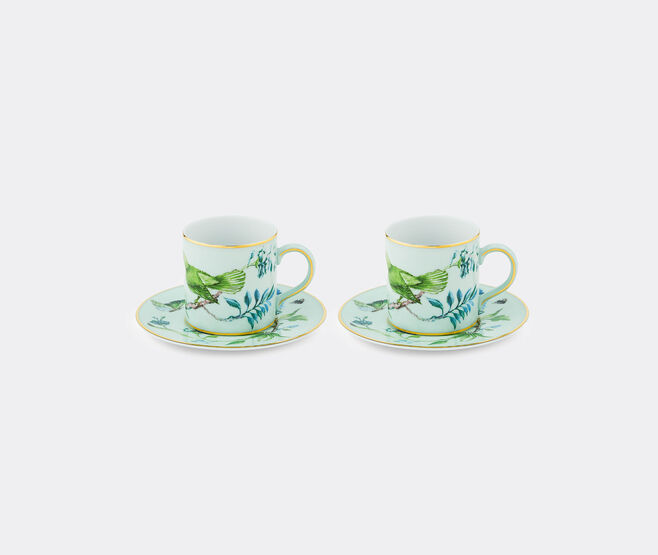 Aquazzura Casa 'Secret Garden' coffee cup and saucer, set of two GREEN AQUA23SEC438GRN