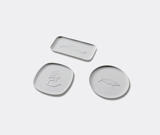 Cassina 'Collection Chandigarh, Le Main Ouvert', square porcelain tray WHITE CASS21SQU282WHI