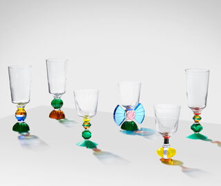 Reflections Copenhagen 'Ascot' tall crystal glass, set of two MULTICOLOUR REFL21ASC073MUL