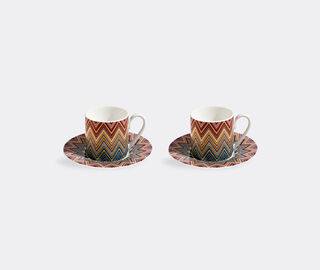 Missoni 'Zig Zag Jarris' coffee cup and saucer, set of two, red MULTICOLOUR MIHO22ZIG507MUL