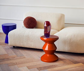 POLSPOTTEN &#39;Zig Zag&#39; stool, coral RED POLS22ZIG965RED