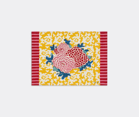 Lisa Corti 'Arabesque Corolla' placemats, set of four, red and yellow undefined ${masterID}