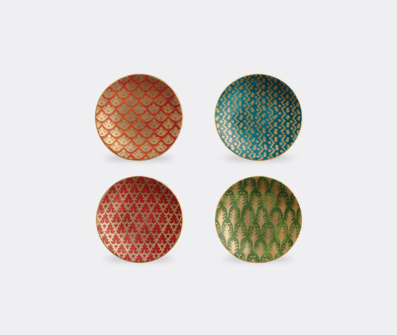 L'Objet Fortuny Canape Plates Red/Orange/Green  /Teal (Mixed) - Set Of 4 undefined ${masterID} 2