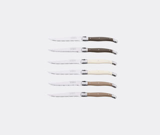 Jean Dubost Laguiole 'Block' steak knife, set of six, silver SILVER JEDL24KNI115SIL