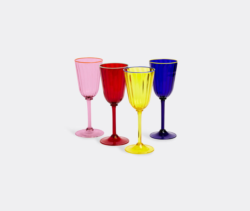 La DoubleJ 'Rainbow' wine glasses, set of four multicolor LADJ20WIN465MUL