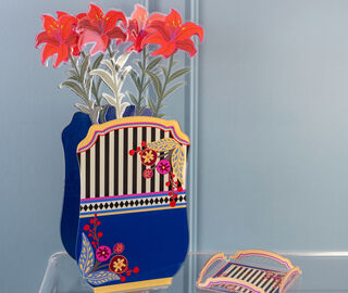 VESTA 'Bucharest' vase, small, deva blue BLUE VEST25BUC605MUL