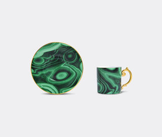 L'Objet 'Malachite' espresso cup and saucer, set of two, green MULTICOLOUR LOBJ24MAL089GRN