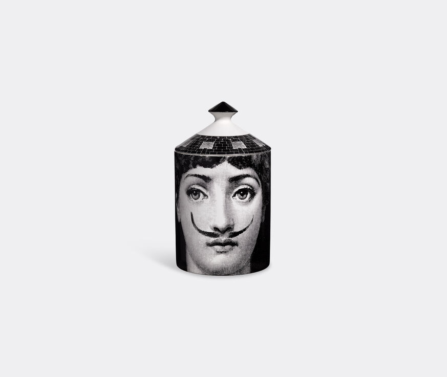 Fornasetti Profumi 'La Femme Aux Moustaches' scented candle, small Black, white FOPR20LAF606BLK