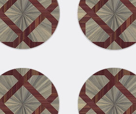 HestiaLiving 'Arabesque' round coaster, set of four, prune MULTICOLOUR HELI25ARA467RED