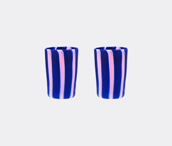 Aquazzura Casa 'Dolcevita Stripe' tumbler, set of two, blue and pink multicolor AQUA23DOL406MUL