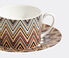 Missoni 'Zig Zag Jarris' teacup and saucer, set of two, beige Multicolour MIHO22ZIG422MUL