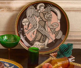 La DoubleJ &#39;The Angel&#39; decorative plate, brown BROWN LADJ25DEC878MUL