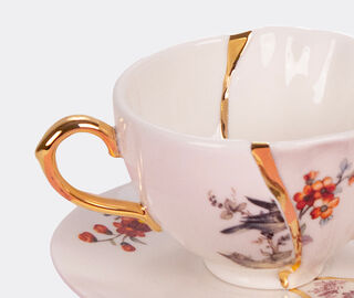 Seletti 'Kintsugi' teacup and saucer, multicolor MULTICOLOUR SELE25KIN632MUL