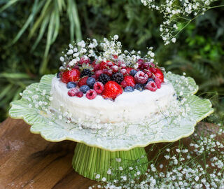 Bordallo Pinheiro 'Maria Flor' cake stand, large MULTICOLOUR BOPI22MAR032MUL