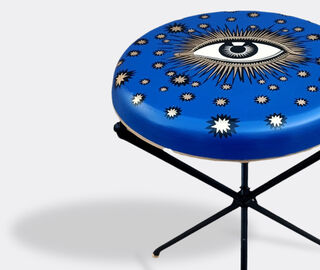 Les-Ottomans 'Eye' iron stool, blue MULTICOLOUR OTTO22HAN737MUL