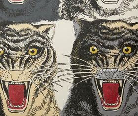 Gucci Tiger face print wallpaper WHITE GUCC18TIG199WHI